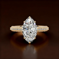 S925 Sterling Silver 18K Gold-Plated Moissanite Ring