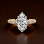 S925 Sterling Silver 18K Gold-Plated Moissanite Ring