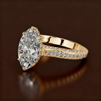 S925 Sterling Silver 18K Gold-Plated Moissanite Ring