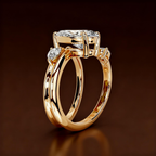 S925 Sterling Silver 18K Gold-Plated Moissanite Ring1