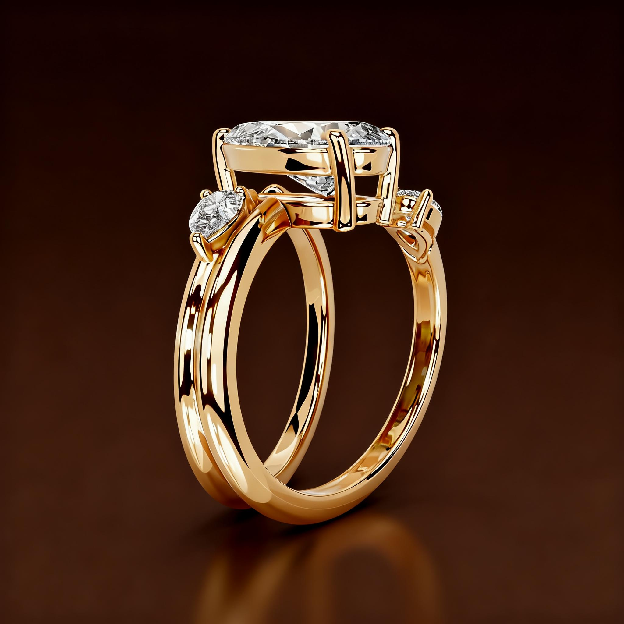 S925 Sterling Silver 18K Gold-Plated Moissanite Ring1
