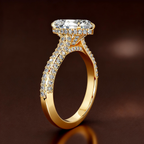 S925 Sterling Silver 18K Gold-Plated Moissanite Ring