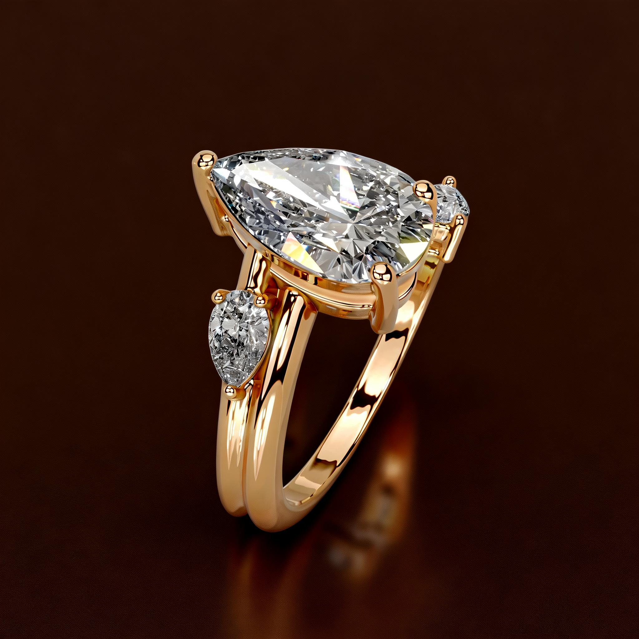 S925 Sterling Silver 18K Gold-Plated Moissanite Ring1