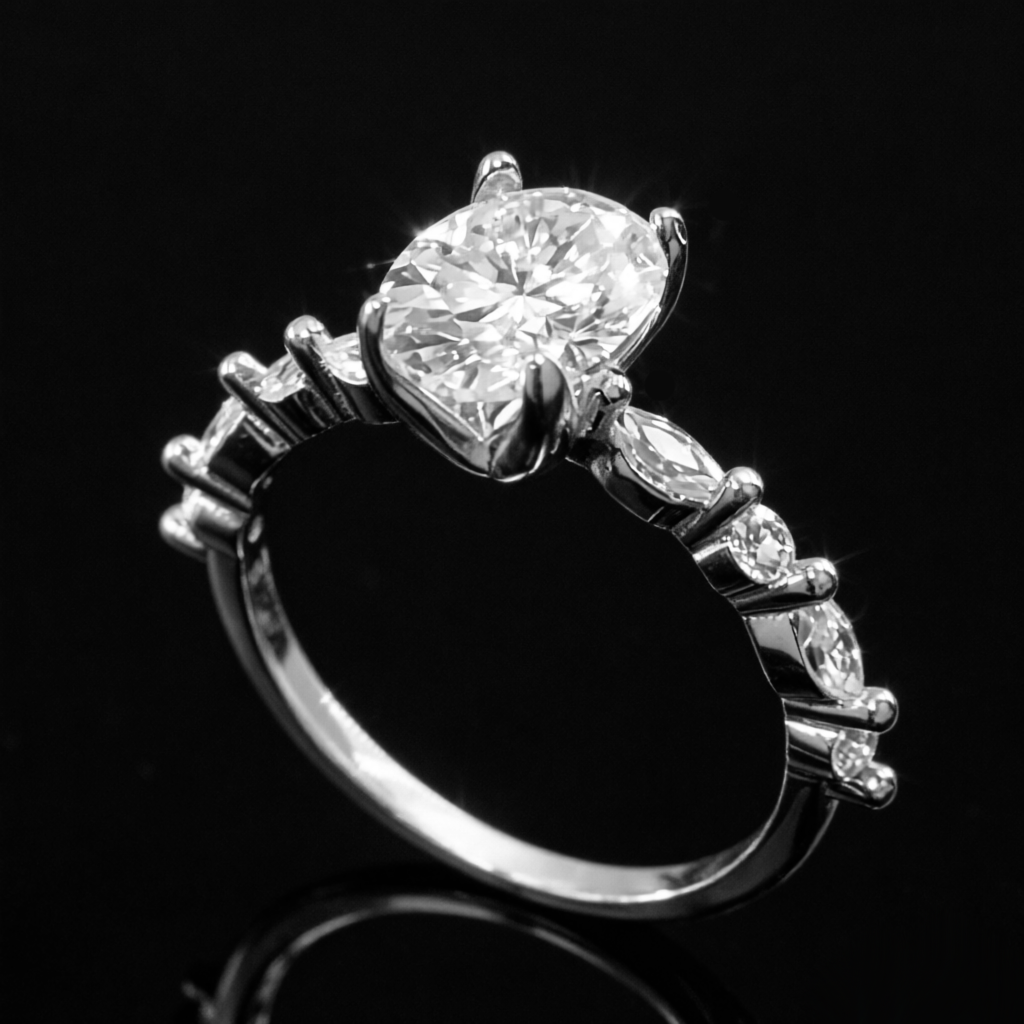 Heart-shaped moissanite engagement ring3