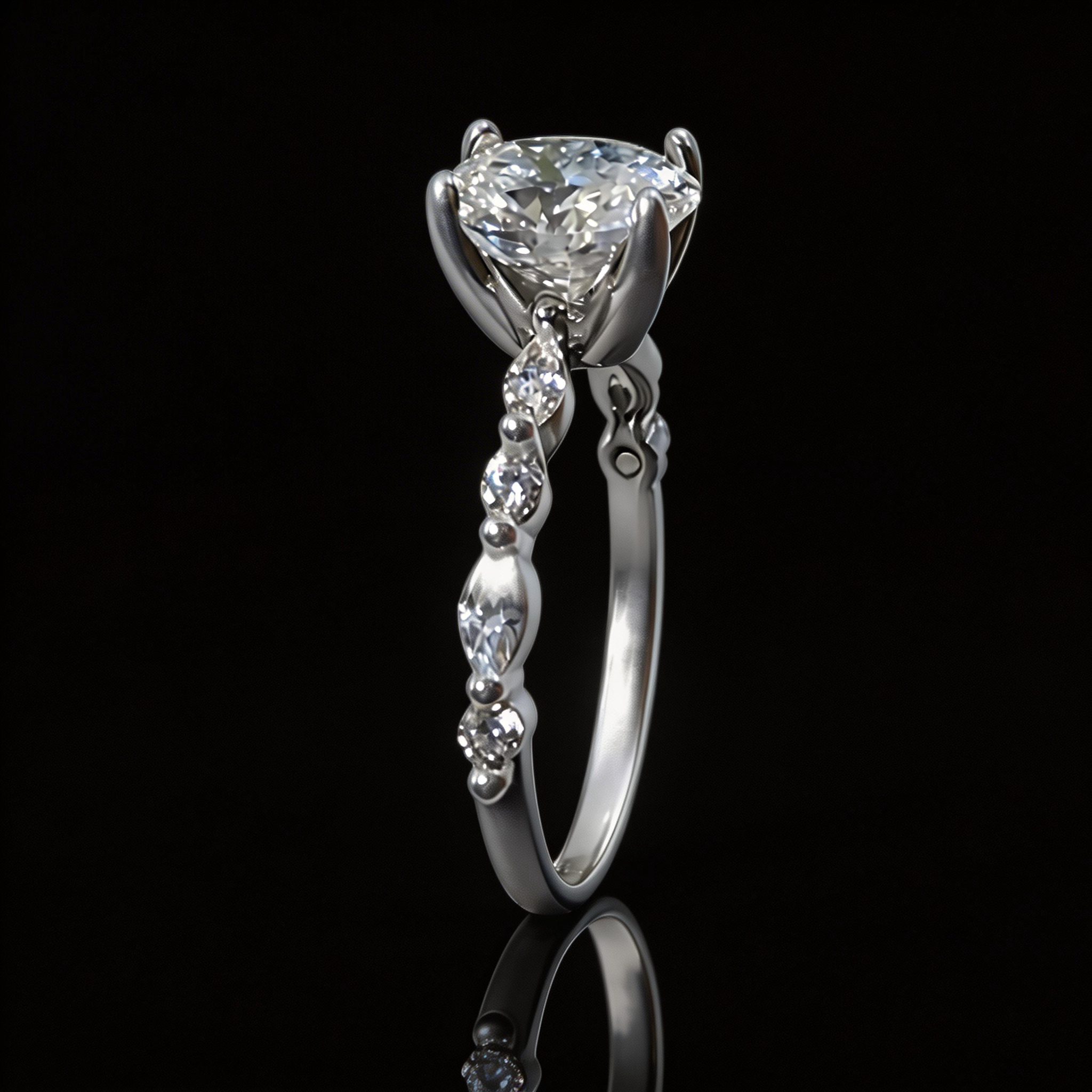 Heart-shaped moissanite engagement ring3